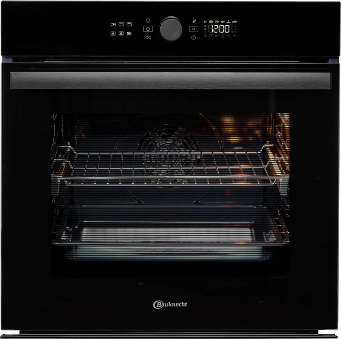 BAUKNECHT Backofen BBI4S8HM1SK, mit 1-fach-Teleskopauszug, Hydrolyse, 310°C Pizza-Funktion – wie frisch aus dem Steinofen, AirFry-Funktion