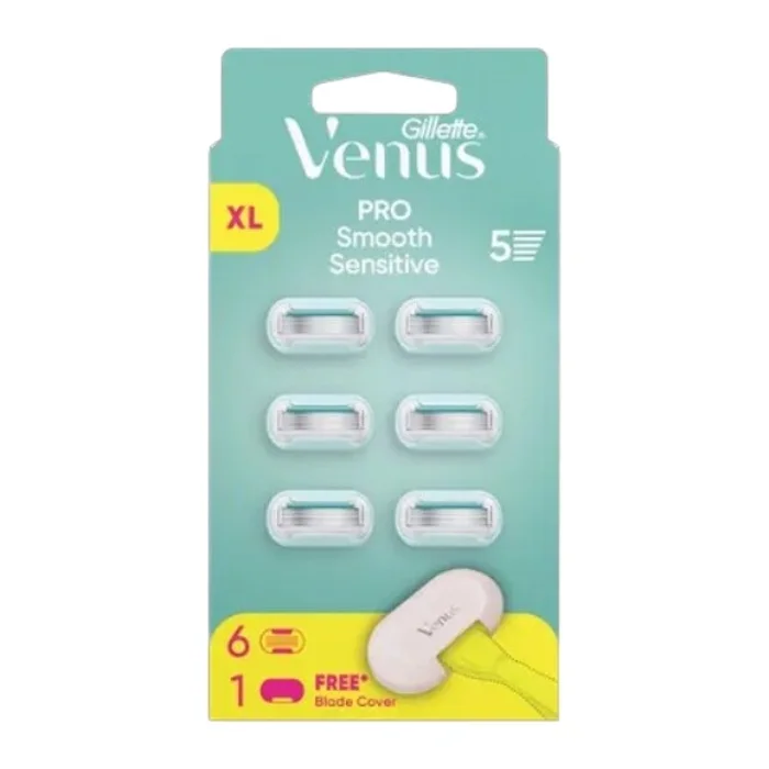 Gillette Venus Pro Smooth Sensitive 6 náhradních hlavic + ochranný kryt