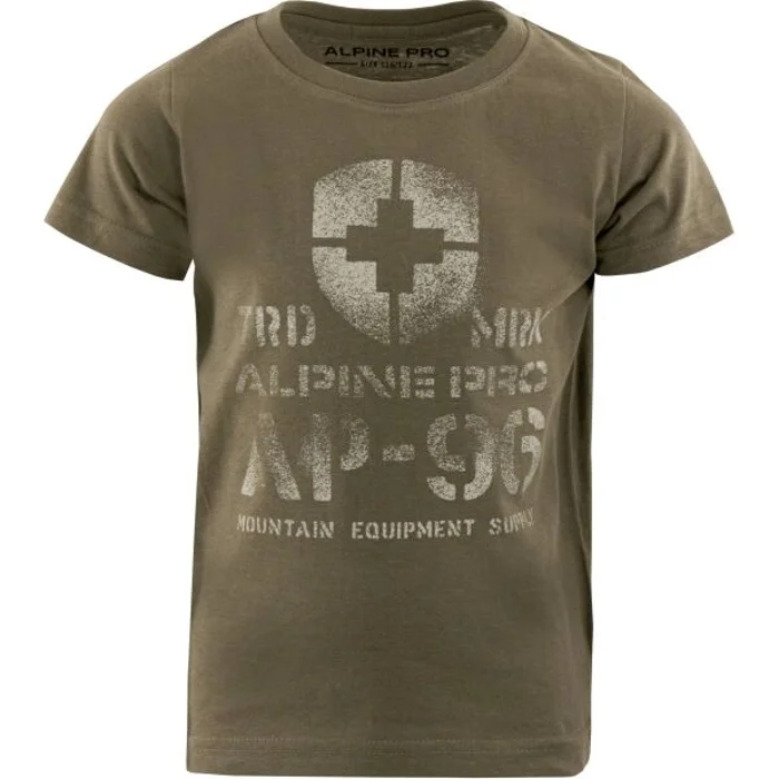ALPINE PRO DEXO Dětské triko, khaki, velikost