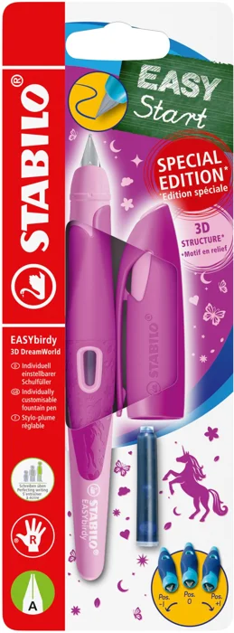 STABILO EASYbirdy 3D DreamWorld Special Edition für Rechtshänder, mit Einsteigerspitze, pink