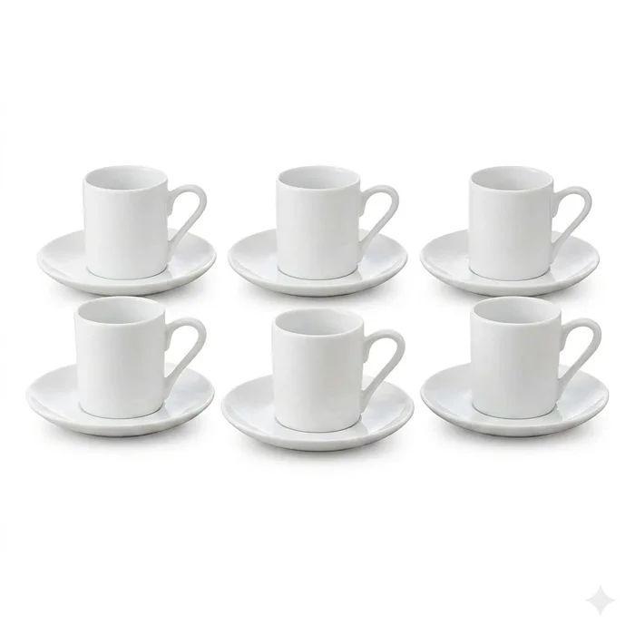 by inspire šálek Mini 70 ml – Mléčná bílá, porcelán, 6 ks